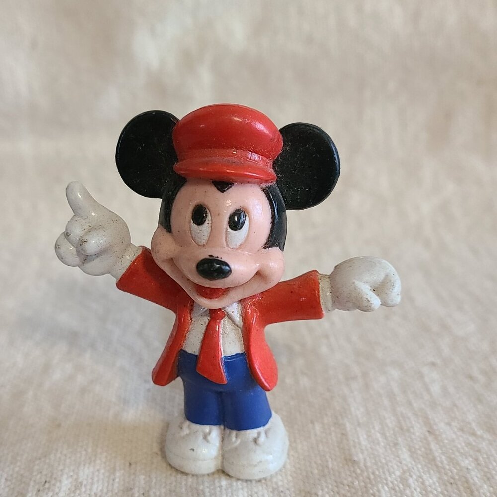 Vintage‎ Disney Mickey Mouse Figurine Toy Collectible Red Outfit China